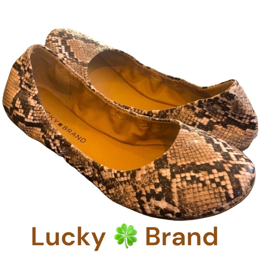 Lucky 🍀 Brand Women’s Snakeskin Ballet Flats Size 9 NWT